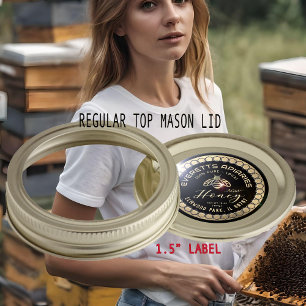 Sticker Rond Bordure d'abeilles en peigne d'or de miel