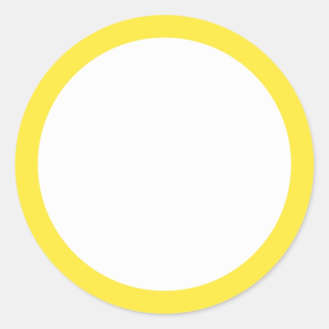 Sticker Rond Bordure de couleur unie jaune vierge (Devant)