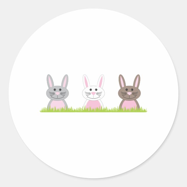 Sticker Rond Bordure de lapin (Devant)