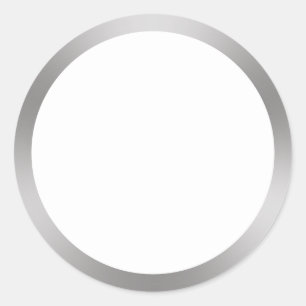 Sticker Rond Bordure moderne de look blanc et argenté