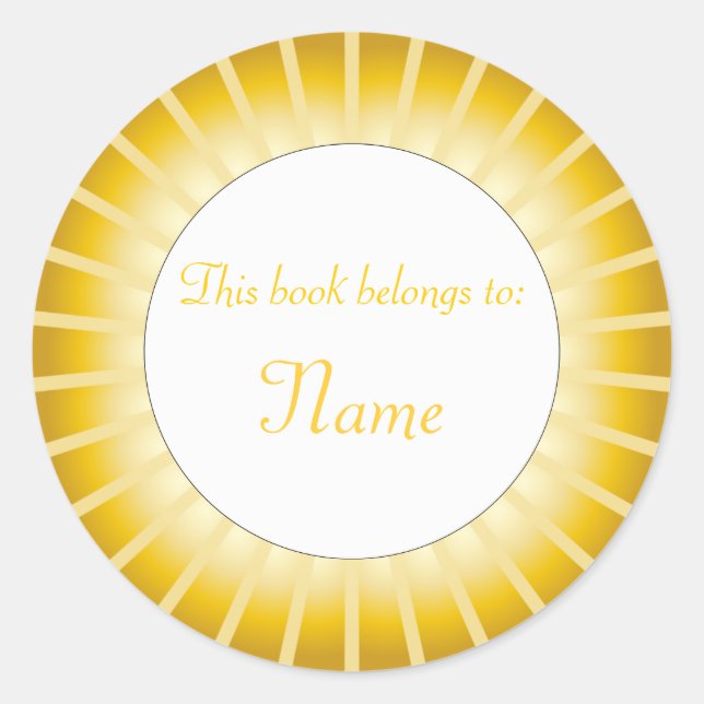 Sticker Rond Bordure or - Plaque (Devant)