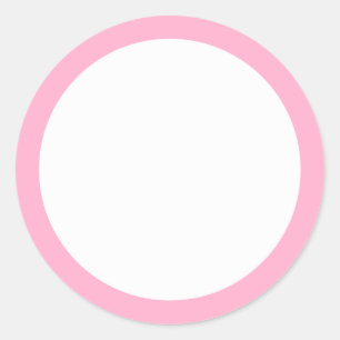Sticker Rond Bordure rose clair