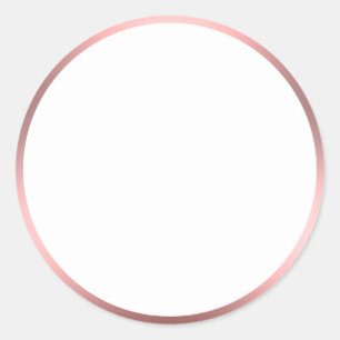 Sticker Rond Bordure simple en métal brossé blanc et rose