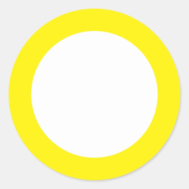 Sticker Rond Bordures larges - Alerte jaune (Devant)