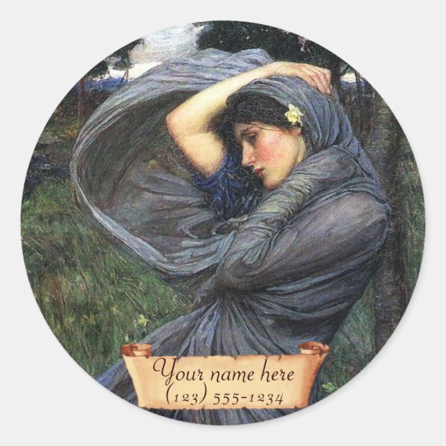 Sticker Rond "Boreas" Plaque d'enregistrement pré-Raphaelite de (Devant)