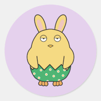 Sticker Rond Bored Bunny Chick 02