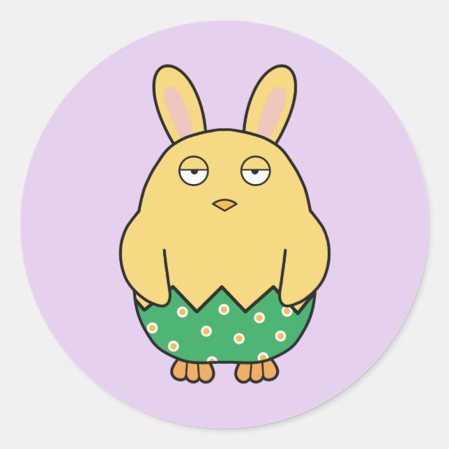 Sticker Rond Bored Bunny Chick 02 (Devant)