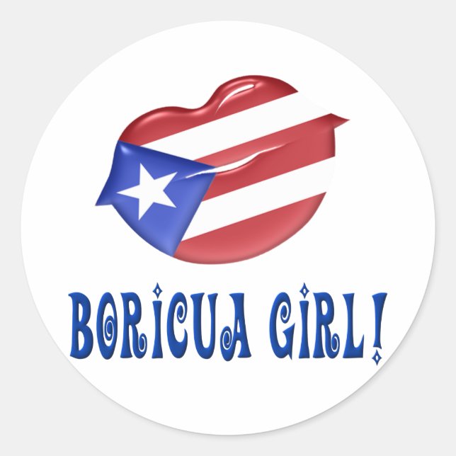 Sticker Rond Boricua Girl (Devant)