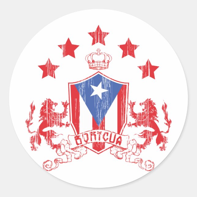 Sticker Rond Boricua Heraldy (Devant)