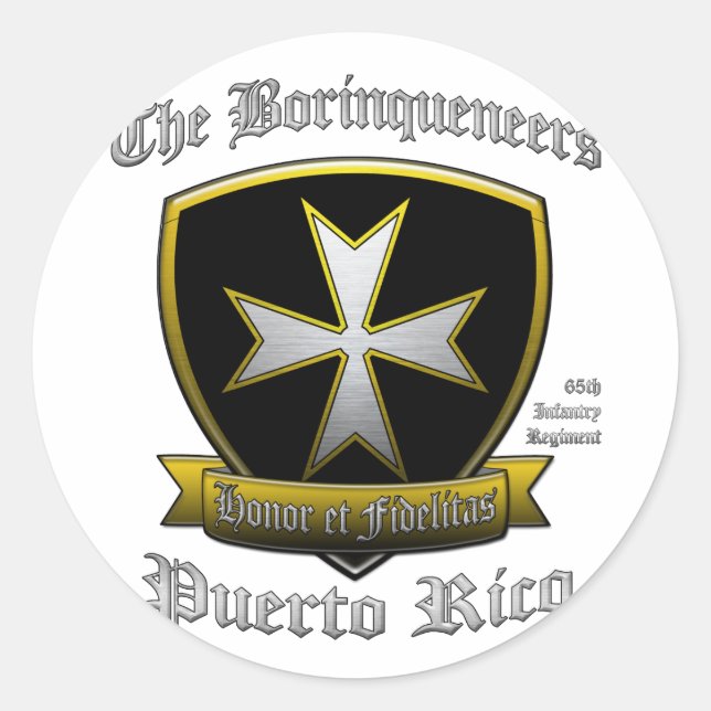 Sticker Rond Borinqueneers (Devant)