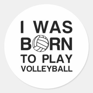 Sticker Rond Born to play volleyball
