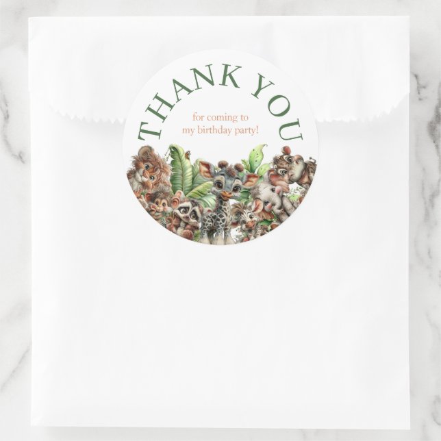 Sticker Rond Born Two Be Wild Safari Birthday (Sac)