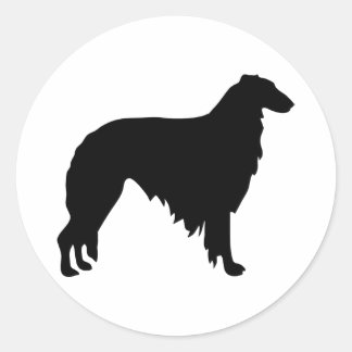 Sticker Rond Borzoi