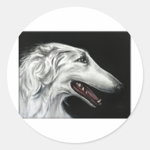 Sticker Rond borzoi
