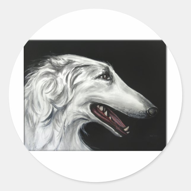 Sticker Rond borzoi (Devant)