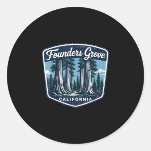 Sticker Rond bosquet des fondateurs californiens séquoias natur