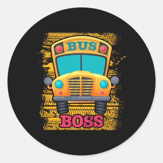 Sticker Rond Boss de bus - Appréciation du conducteur de bus sc (Devant)