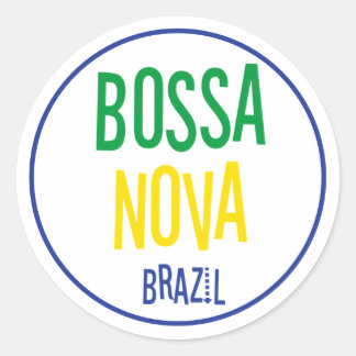 Sticker Rond Bossa Nova Brasil Jazz Music Typographie Vintage
