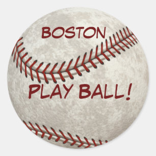 Sticker Rond Boston Baseball "Play Ball" Histoire américaine