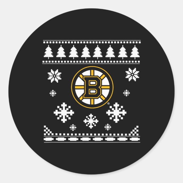 Sticker Rond Boston Bruins Vacances de Noël moche (Devant)
