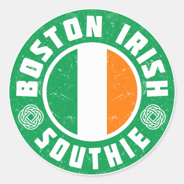 Sticker Rond Boston Irish Southie (Devant)