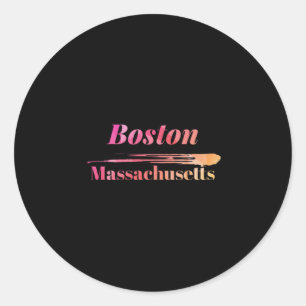 Sticker Rond Boston Massachusetts Low Poly