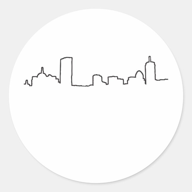 Sticker Rond Boston - Skyline (Devant)