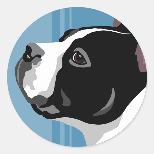 Sticker Rond Boston Terrier (Devant)