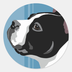 Sticker Rond Boston Terrier