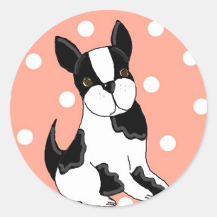 Sticker Rond Boston Terrier