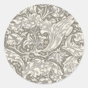 Sticker Rond Bot floral à fleurs à boutons de William Morris Ba