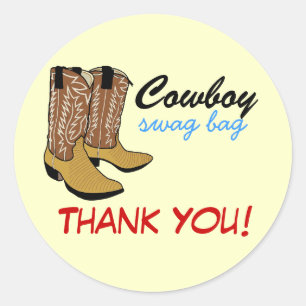 Sticker Rond Bottes Cowboy - Swag Merci