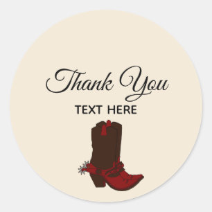 Sticker Rond Bottes et calligraphie sur le Merci beige