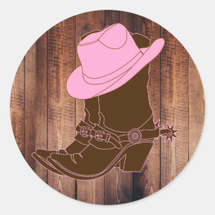 Sticker Rond Bottes et Casquette rustiques