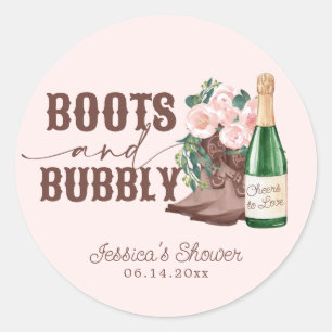 Sticker Rond Bottes et pétillant floral Champagne Enterrement d