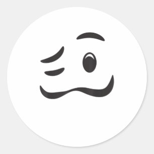 Sticker Rond Bouche Crumplée Drunk Face Woozy Halloween Em