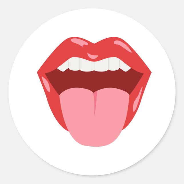 Sticker Rond Bouche ouverte (Devant)