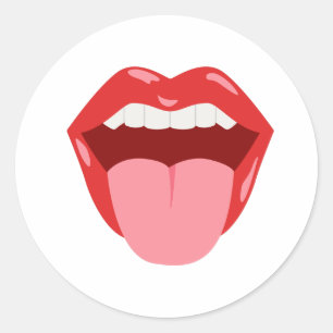 Sticker Rond Bouche ouverte