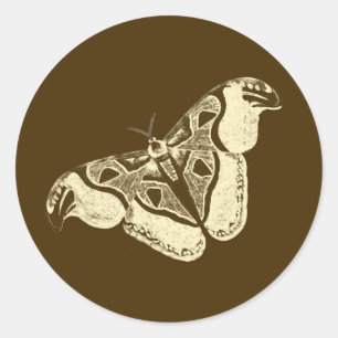 Sticker Rond Bouche tzigane, chocolat brun et beige