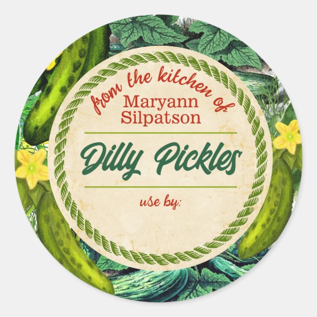 Sticker Rond Bouchons en conserve personnalisés depuis la cuisi (Devant)