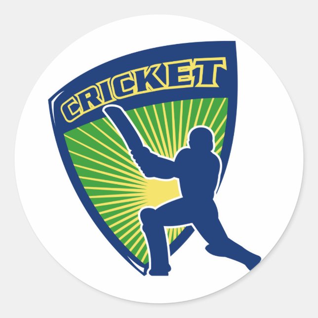 Sticker Rond bouclier à bascule de sport de cricket (Devant)