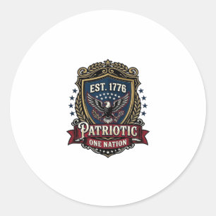 Sticker Rond Bouclier de bataille patriotique 1776 Sym inspiré