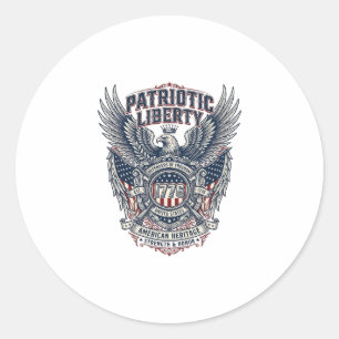 Sticker Rond Bouclier de bataille patriotique Symbole inspiré d