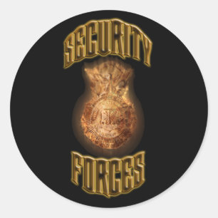 Sticker Rond Bouclier de flamme de forces de sécurité