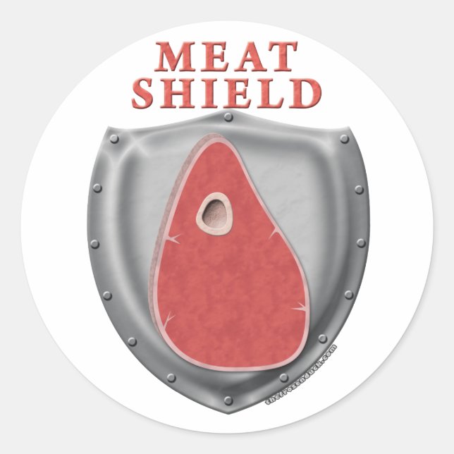 Sticker Rond Bouclier de viande (Devant)
