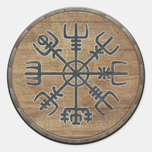 Sticker Rond Bouclier de Viking - Vegvísir