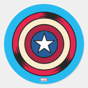 Sticker Rond Bouclier Demi-Teinte Captain America