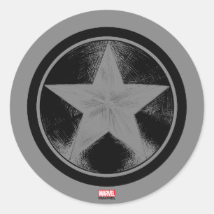 Sticker Rond Bouclier Grunge Captain America