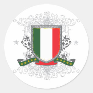 Sticker Rond Bouclier Italie