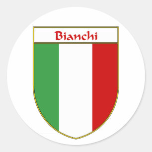 Sticker Rond Bouclier italien de drapeau de Bianchi